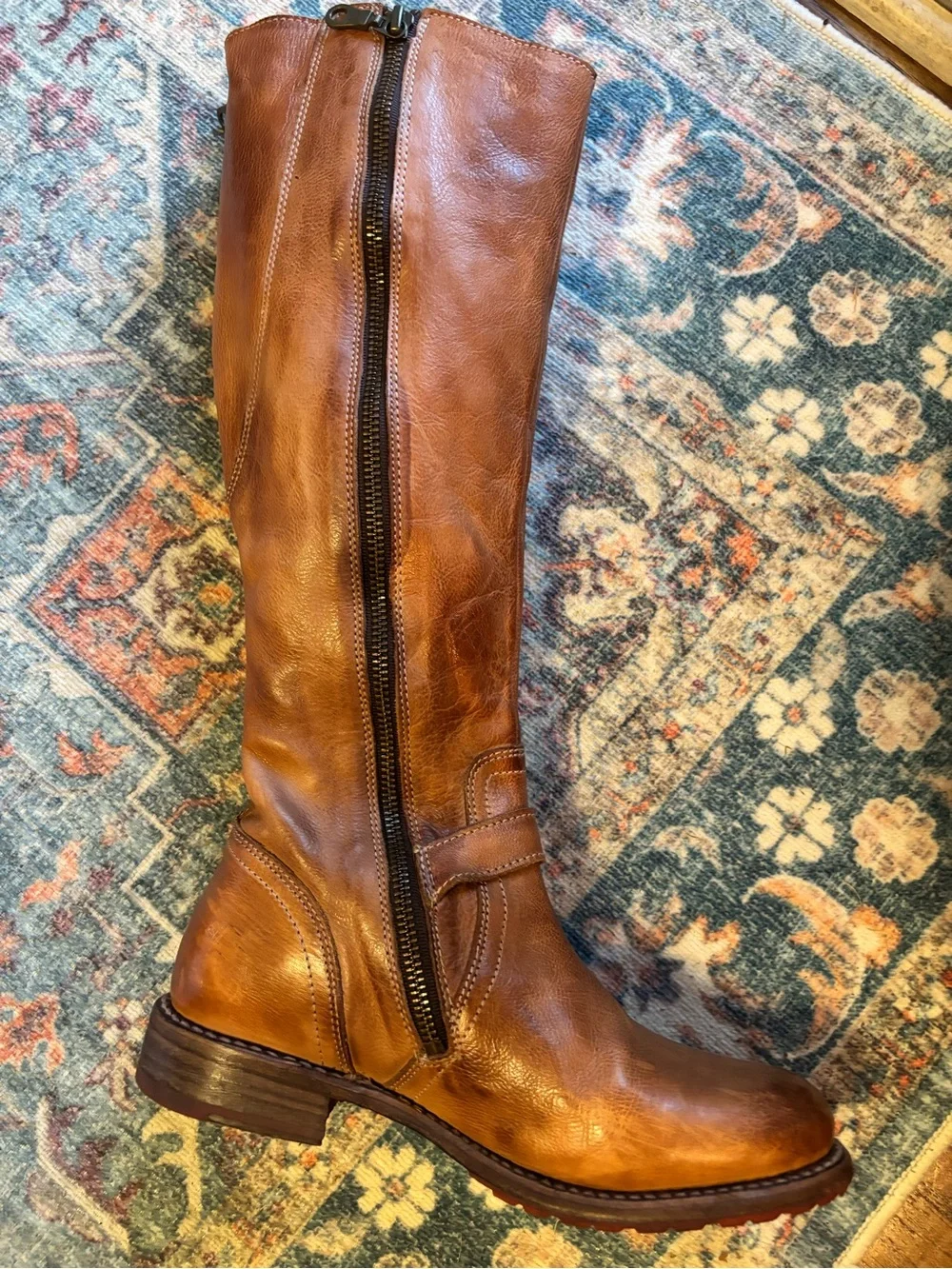 BED STU Glaye Tall Leather Women’s Riding Boots 7.5 Tan Rustic